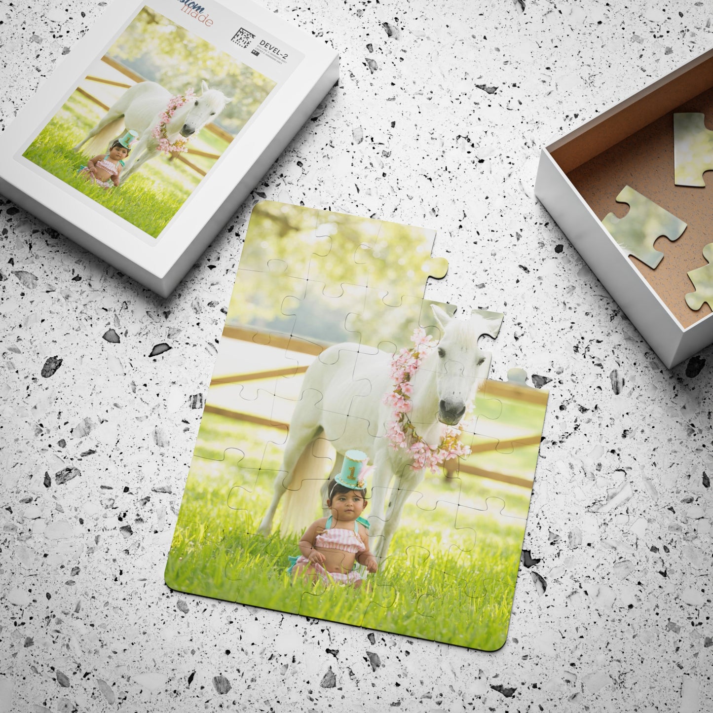 PREMIUM "Caroline's White Horse" Kids' Puzzle, 30-Piece